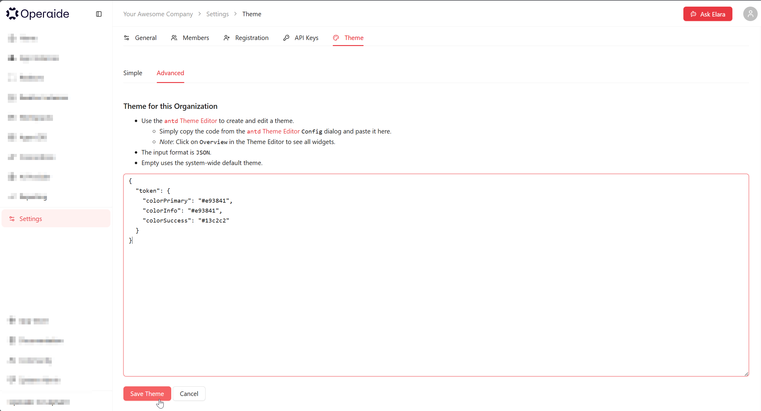Custom Theme